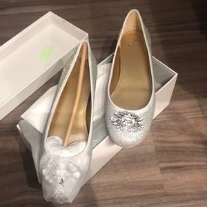 Silver ballet flat